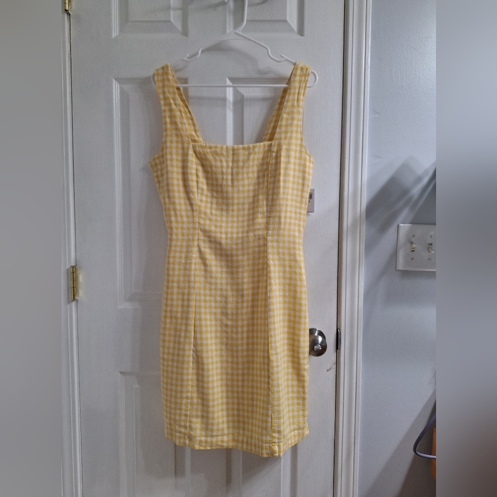 Old Navy Yellow Gingham Square-Neck Sundress
